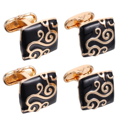 Tofficu 2 Paare Retro Manschettenknöpfe aus Zinklegierung Kleidungsknöpfe Langlebige Anstecker für Hemden Anzüge Business und Freizeitmode Unisex Vintage Stil von Tofficu