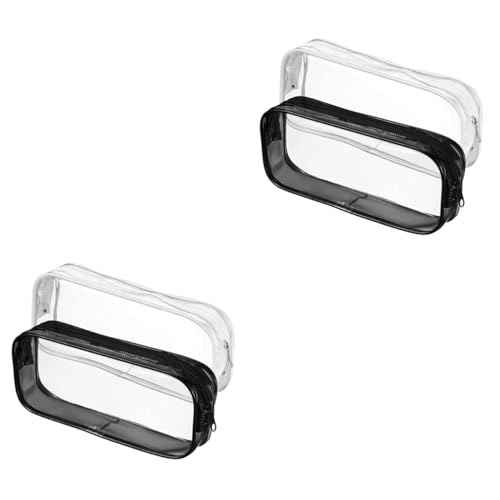 Tofficu 2 Sätze PVC-Tasche Mit Reißverschluss Schulbriefpapier Federmäppchen Für Mädchen Schreibwaren Stifttaschen Federmäppchen Für Jungen Stiftbeutel Bleistifthalter Weiß 2 Stück * 2 von Tofficu