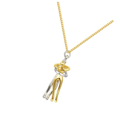 Tofficu 2 Stck Goldene Couple's Halskette mit Stilvollem Umarmungs Anhänger Valentinstag für Damen und Herren Modisches Schmuckstück für Alltag und Besondere Anlässe von Tofficu