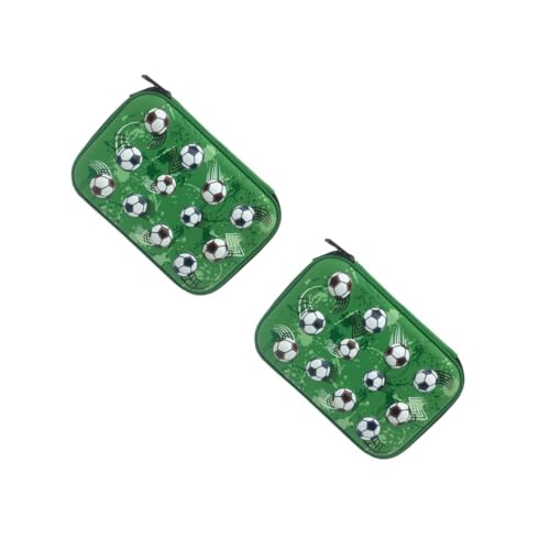 Tofficu 2 Stck. Eva Federmäppchen Mit Reißverschluss Aufbewahrungstasche Tasche Für Schminkpinsel Tasche Für Bleistift Make-up-pinseletui Bleistift Tragetasche Fall in Fußballform Green von Tofficu