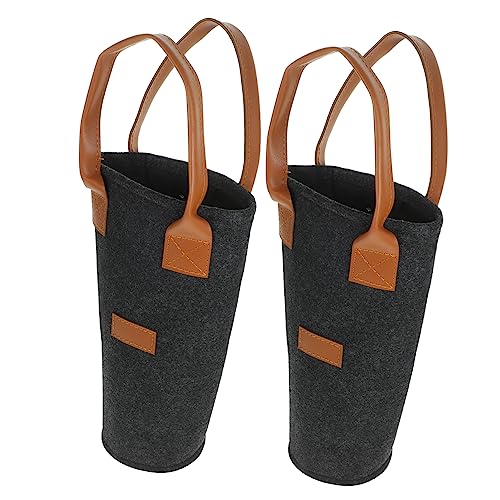 Tofficu 2 Stück Filz Weintragetasche Wiederverwendbare Flaschentasche für Rotwein Robust für Bar und Praktische Aufbewahrungslösung für Weinflaschen von Tofficu