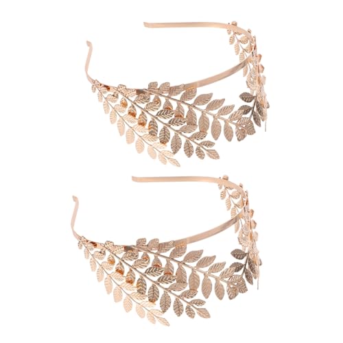 Tofficu 2 Stück Goldene Griechische Blattkrone Vintage Braut Haarreif Römische Göttin Haarschmuck für Hochzeit Halloween Karneval Damen Accessoire von Tofficu