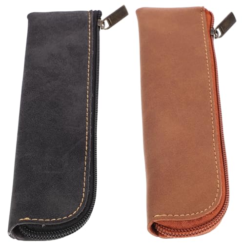 Tofficu Federmäppchen Aus Leder für Damen Federmäppchen Box Mini-federmäppchen Reißverschluss Praktische Schreibwarentasche von Tofficu