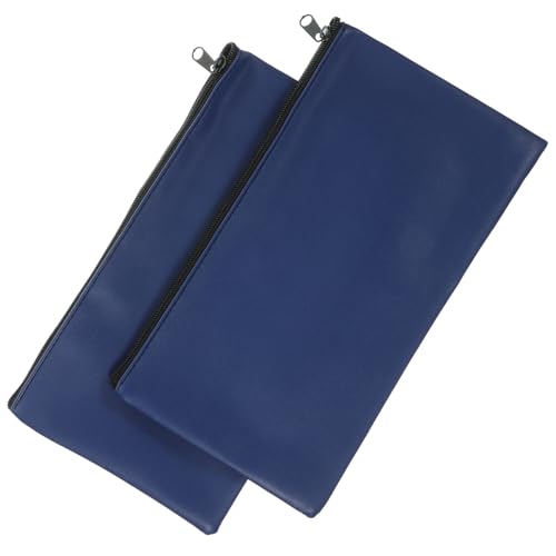 Tofficu 2 Stück PU Leder Geldtaschen mit Reißverschluss Vielseitige Geldbeutel für Bargeld Schecks Belege und Dokumente Robuste Banktasche in und Tragbar für Alltag und Reise von Tofficu