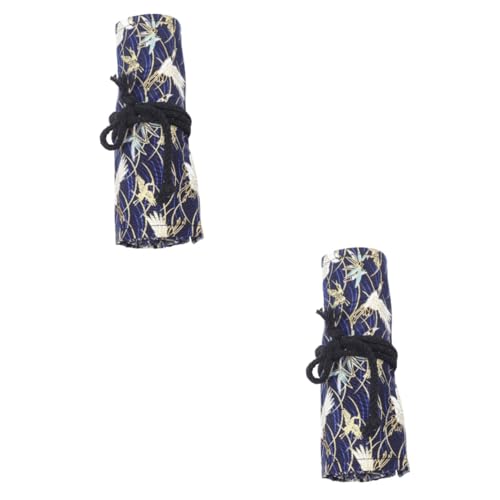 Tofficu 2 Stück Rolle -Stift-Vorhang-Stiftetui Federmäppchen Schreibwaren-Kit Buntstifte Wickeln Markerorganisator Deckel Beutel für Bleistifte Stiftverpackungs-Organizer Baumwolle von Tofficu