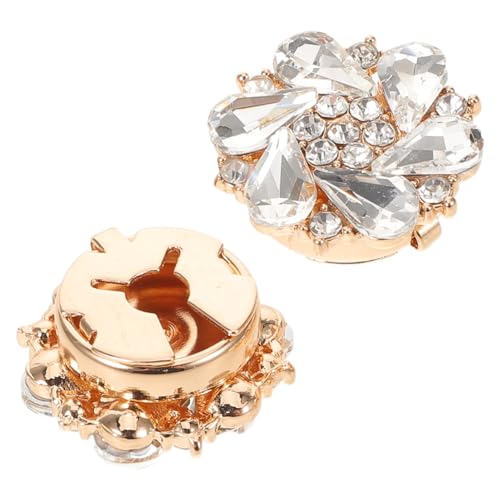 Tofficu 2 Stück Strass Knopf-abdeckungen für Kleidung Manschettenknöpfe mit Elegantem Design Dekorative Knopfverzierungen für Blusen und Hemden DIY Modeaccessoires von Tofficu