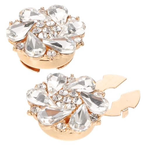Tofficu 2 Stück Strass Knopfabdeckungen aus Metall für Damenblusen Mode-accessoires für Hemden Stilvolle DIY Kleidung Verzierung Leicht und Sicher für Stilvolle Outfits von Tofficu