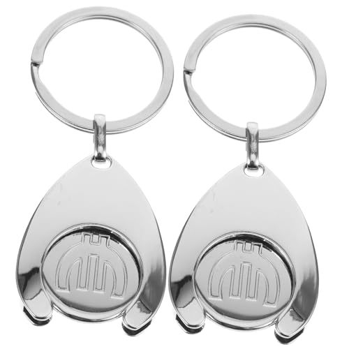 Tofficu 2 Stück Teiliges Einkaufswagen Chip Schlüsselanhänger aus Zinklegierung Leicht und Tragbar Stabiles Material Modischer Einkaufswagen Token Anhänger für Supermarkt und Trolley von Tofficu