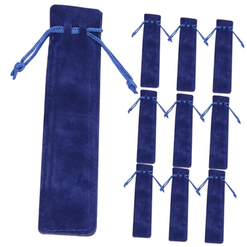 Tofficu 20 Stück Kordelzug Stiftetui aus Doppelseitigem Dickem Samt Einzelner Stifthalter Beutel für Schule und Büro Praktische Federmäppchen Aufbewahrungstasche Blau von Tofficu