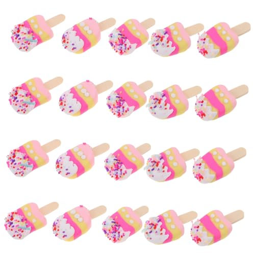 Tofficu 20 Stück Teiliges Eiscreme Cabochons aus Polymer Clay Flache Rückseite Leichte Mini-Dessert Anhänger für DIY Haarspangen Haaraccessoires Armbänder und Scrapbooking Verspielte von Tofficu