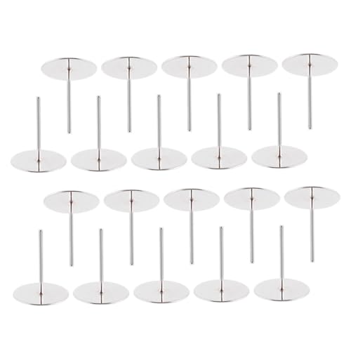Tofficu 200 Stück Ohrstecker Silber Runde Ohrring Basis aus Eisen für Damen Frauen Einfache Dekoration Hautfreundlich Robust von Tofficu