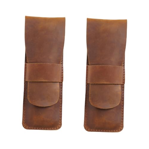 Tofficu 2st Stiftetui Aus Leder Retro-stifttasche Taschenorganisator Bindemittel Reise-kulturbeutel Federmäppchen Für Erwachsene Kasse Cooles Federmäppchen Oberschicht Rindsleder Brown von Tofficu