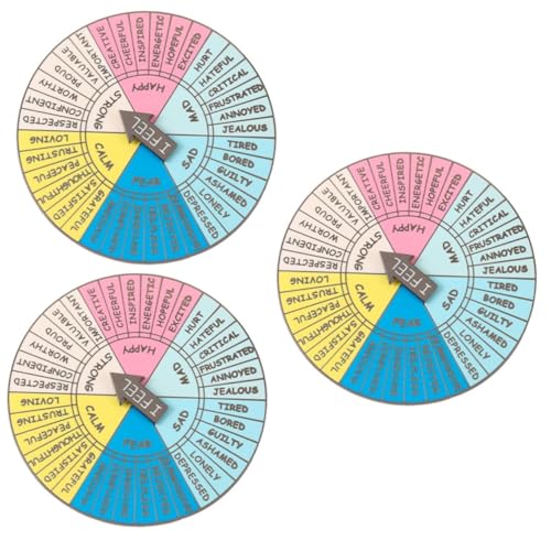 Tofficu 3 Stück Emotionen Rad Abzeichen Tragbares Gefühlsrad für Psychische Gesundheit Dekoratives Emotionsrad Perfektes für Familie Freunde Langlebig mit Glänzendem Finish von Tofficu