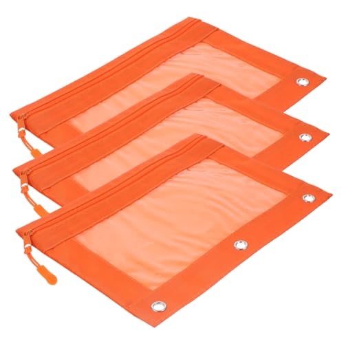 Tofficu 3 Stück Transparente Binder Pencil Pouches mit Glattem Reißverschluss Große Kapazität Reißfestes Polyester Organizer für Büro Schule und Reise Praktische Stifthalter für Ordner von Tofficu