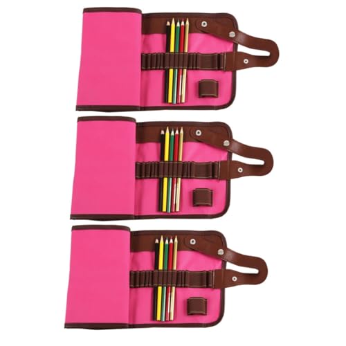 Tofficu 3St Farbstift-Organizer Geschenke für künstler Stifteetui mit Fächern Stifte-Rollbeutel Etui für Buntstifte bleistifte Federmäppchen Aufbewahrungstasche für Buntstifte Erwachsener von Tofficu