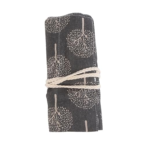 Tofficu 3stücke Handgefertigtes Canvas Federmäppchen Mit Baumdruck Tragbare Stifthalterung Mit Elastischen Fächern Für Buntstifte Marker Und Pinsel Für Künstler Und Zeichner von Tofficu
