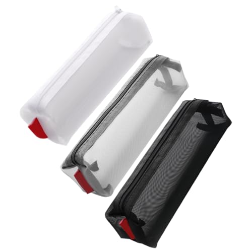 Tofficu 3stücke Netz Bleistifttasche Mesh Federmäppchen Praktisch Tragbar Schreibwaren Lagerung Organizer Für Stifte Und Accessoires von Tofficu