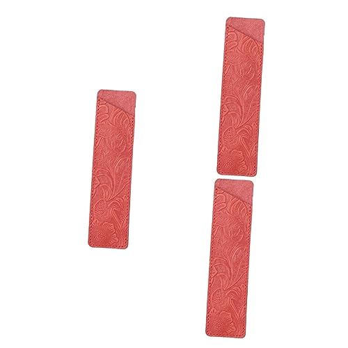 Tofficu 3stücke Stilvoller Stifthalter Aus Echtem Leder Praktische Stiftetui Für Schule Und Büro Robuste Schreibwaren-Tasche Mit Dekorativen Details Rot Als Für Besondere Anlässe von Tofficu