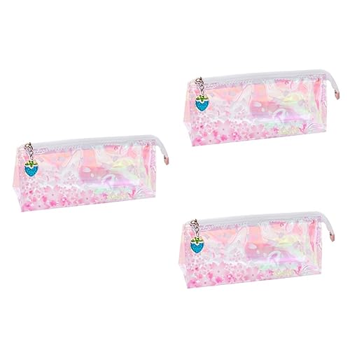 Tofficu 3stücke Transparente Stiftetasche Mit Großem Fassungsvermögen Robuste Reißverschluss-Pen-Container Für Schüler Kreatives Und Niedliches Design Für Schulbedarf Für Und von Tofficu