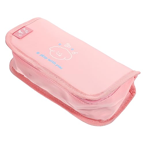 Tofficu 4 Stück Federmäppchen aus Segeltuch Storage Pockets Storage Bags Bleistifthalter mit Reißverschluss Federmäppchen für Mädchen Stiftetui aus Segeltuch Pinseltaschen Machen Rosa von Tofficu
