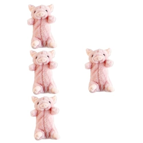 Tofficu 4 Stück Kleines rosa Schweinchen-Federmäppchen Kinder federmäppchen Cute Pencil case Plüsch Bleistiftbeutel Aufbewahrungstasche für Stifte Kosmetik Plüschtasche Stifthalter Student von Tofficu