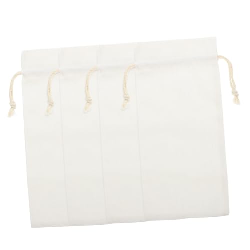 Tofficu 4 Stück Leinwand weinflaschenbeutel Robuste Wiederverwendbare Flaschentaschen mit Kordelzug Vielseitig Einsetzbar als Geschenk Verpackungsbeutel für Party Hochzeit Weihnachten von Tofficu
