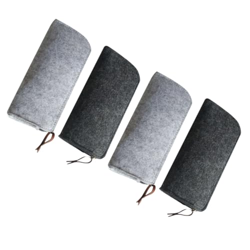 Tofficu 4 Stück Teiliges Filz Stifteetui Langlebiger Pencil Organizer mit Vielseitiger Aufbewahrung für Stifte Kosmetik und Kleinteile Robust Kratzfest in Hellem und Dunklem Praktisch und von Tofficu