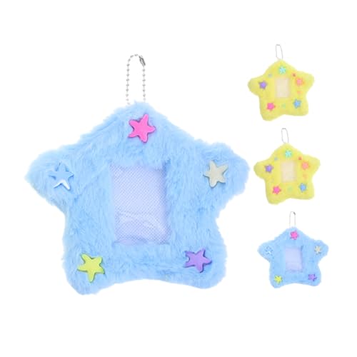 Tofficu 4 Stück Teiliges Plüsch Stern Kartenetui mit Schlüsselanhänger Cartoon Ausweishülle und Fotokartenhülle für Studenten Robustes Leichtes Schutzetui für Ausweise und Fotos Vielseitig von Tofficu