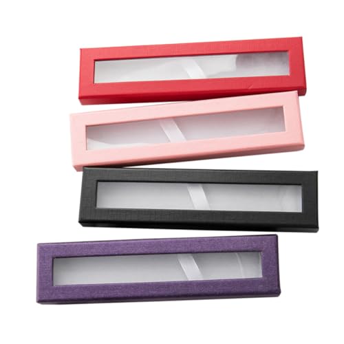 Tofficu 4 Stück Teiliges Stiftebox aus Papier mit Transparentem Sichtfenster Stabile Stiftekassette in Rot Schwarz Lila Praktische Aufbewahrung für Kugelschreiber und Schreibgeräte Tofficu 4 Stück Teiliges Stiftebox aus Papier mit Transparentem Sichtfenster Stabile Stiftekassette in Rot Schwarz Lila Praktische Aufbewahrung für Kugelschreiber und Schreibgeräte von Tofficu