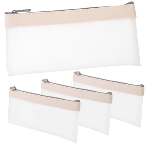 Tofficu 4stücke Transparente Stifttasche Kratzfestes Federmäppchen Großes Schreibwaren-Organizer Tragbare Stifteaufbewahrungstasche Praktische Federtasche Durchsichtige von Tofficu