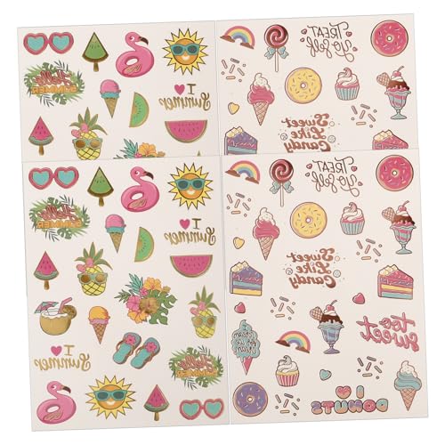 Tofficu 4blätter Hawaiianische Temporäre Tattoos Aufkleber Wasserdichte Körperkunst Für Erwachsene Für Strandpartys Und Sommerfestivals von Tofficu