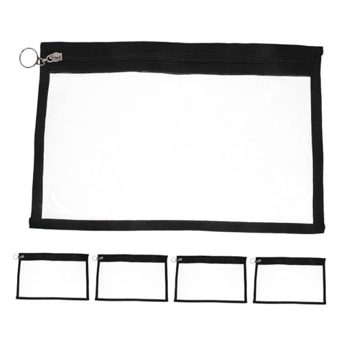 Tofficu 5 Stück Multifunktionaler Bleistiftbeutel Dokumentenbeutel Reißverschluss Organizer -Beutel Reißverschlussbeutelbeutel kleine Reißverschlusstasche Kinderstiftfall PVC Transparent von Tofficu