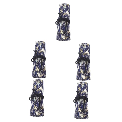 Tofficu 5 Stück Rolle -Stift-Vorhang-Stiftetui Buntstifte Wickeln farbiges Federmäppchen Markerorganisator Bleistifttaschen Deckel Bleistift-Organizer Stiftwickeltaschen Baumwolle von Tofficu