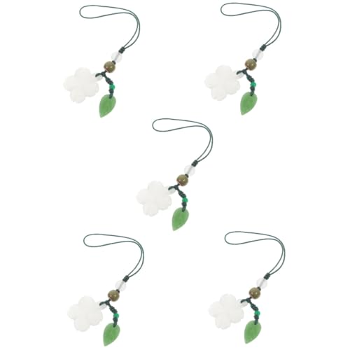 Tofficu 5 Stück Vierblättriger Anhänger Dekorativer Schlüsselanhänger Schmuckzubehör für Diy Basteln Hochwertige Glasmaterialien Vielseitig für Handtaschen Rucksäcke von Tofficu