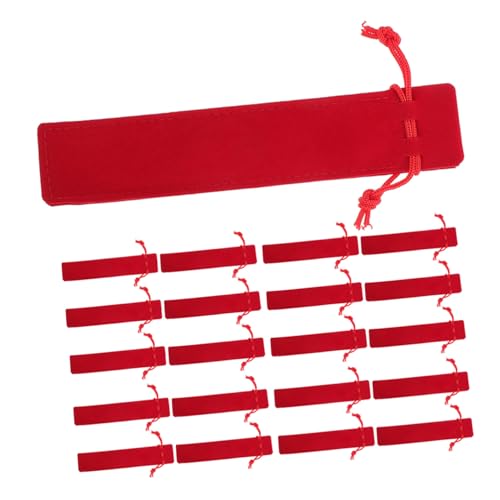 Tofficu 50 Stück Federmäppchen Mit Kordelzug Kordelstiftbeutel Stiftebeutel Für Schreibwaren Einzelhülle Hülle Halter Federmäppchen Aus Samt Stifteetui Mit Kordelzug Rot Flanell von Tofficu