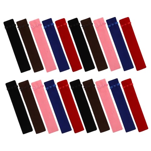 Tofficu 50 Stück Fleece -Stiftbeutel Stiftorganisator Stifttasche für Planer Stifthülle Aufbewahrungsbox für Stifte Women's Pencil case Stiftbehälter Tragetasche mit Kordelzug Flanell von Tofficu