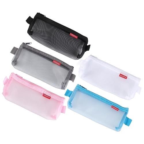 Tofficu 5St tragbare Schreibwarentasche für Federmäppchen Stift-Organizer Federmäppchen aus Mesh aufbewahrungssack Storage Pockets Pin-Box Stiftetui Stiftetasche für Studenten Gittergewebe von Tofficu