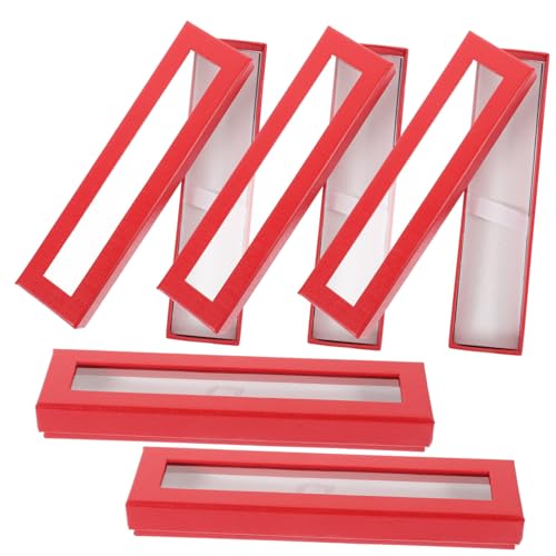 Tofficu 5stücke Stiftbox Mit Klarem Fenster Papier Aufbewahrungsbox Für Kugelschreiber Und Bleistifte Praktisches Für Schule Büro Und von Tofficu