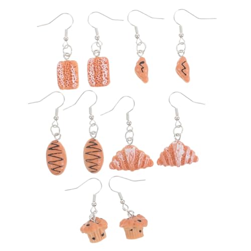 Tofficu 5paare Essen-simulation Ohrringe Mit Anhänger Tropfenohrringe Aus Leichtem Material Originelle Ohrringe Mit Brot-cupcake Design Für Frauen Und Mädchen Modisches Accessoire Für von Tofficu
