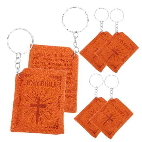 Tofficu 6 Stück Bibel Schlüsselanhänger Vintage Stil Hautfreundliche Haltbare Schlüsselringe Religiöses Accessoire für Frauen Männer Geschenkidee Gelb von Tofficu