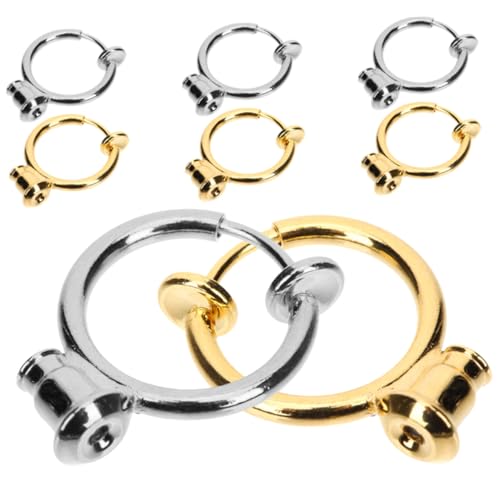 Tofficu 8stücke Perlenringe Ohrringpfosten Zum Selbermachen Offene Perlenringe Diy-ohrringringe Schmuckhandwerkszubehör Anhängerrahmen Ohrring-fundstückkomponente von Tofficu