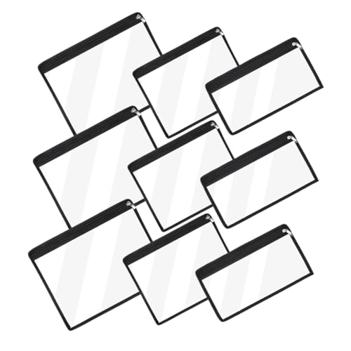 Tofficu 9stücke Teiliges Klarer Bleistift Und Kosmetiktaschen Transparentes Tragbares Federmäppchen Für Schule Büro Und Reisen Große Kapazität Leicht Und Kompakt von Tofficu