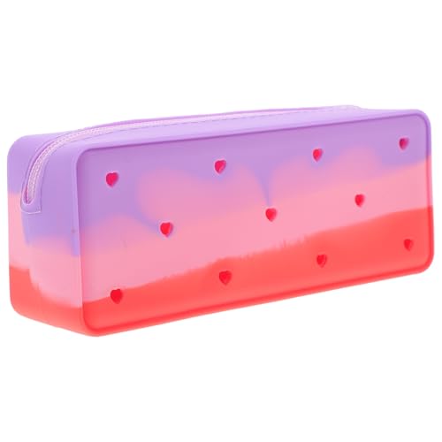 Tofficu Bunter Silikon Stiftbeutel Für Tragbarer Ästhetischer Bleistift Organizer Mit Reißverschluss Für Schule Und Große Kapazität Farbe von Tofficu