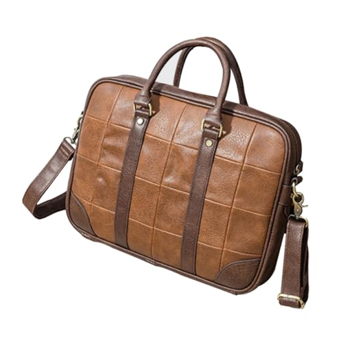 Tofficu Business Schultertasche PU Herren Umhängetasche Retro Aktentasche mit Verstellbarem Trageriemen Outdoor Portfolio Tasche für Arbeit Reisen Schule von Tofficu