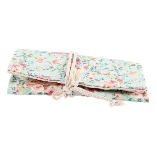 Tofficu Canvas Stifterolle Klein Langlebig und Flexibel mit Fächern für Stifte und Pinsel Tragbare Federmäppchen Tasche zum Aufrollen für Schule Büro und Künstlerbedarf von Tofficu