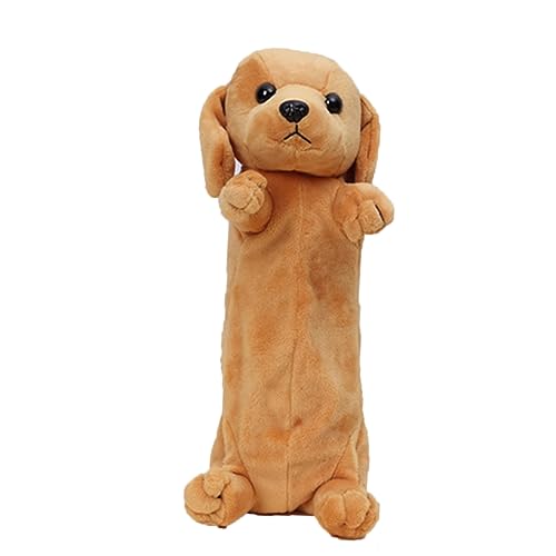 Tofficu Bezauberndes Federmäppchen Mit Plüschwelpen Und Cartoon- 23 cm Make-up-Tasche Für Jungen Und Mädchen Gelb von Tofficu