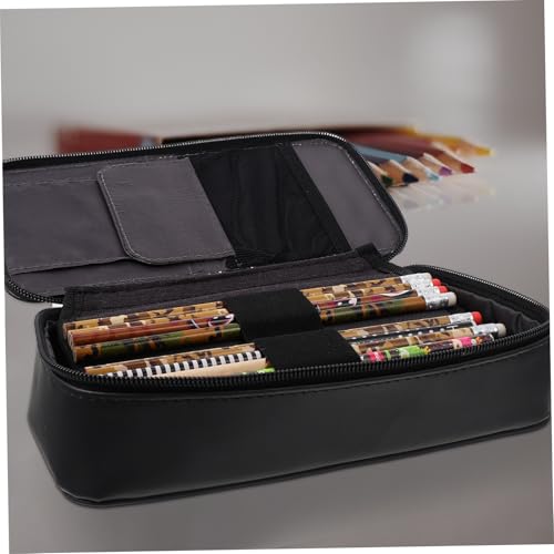 Tofficu Doppellagiges Federmäppchen Große Kapazität Stifteetui Organizer Für Lehrer Studenten Büro Leicht Tragbar Schwarz von Tofficu