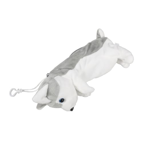 Tofficu Plüsch Hund Stifteetui Niedliches Weißer Husky Federmäppchen Für Schüler Vielseitig Einsetzbar Als Schreibwaren Organizer Oder Kosmetikbeutel Mit Viel Stauraum Für Stifte Und von Tofficu