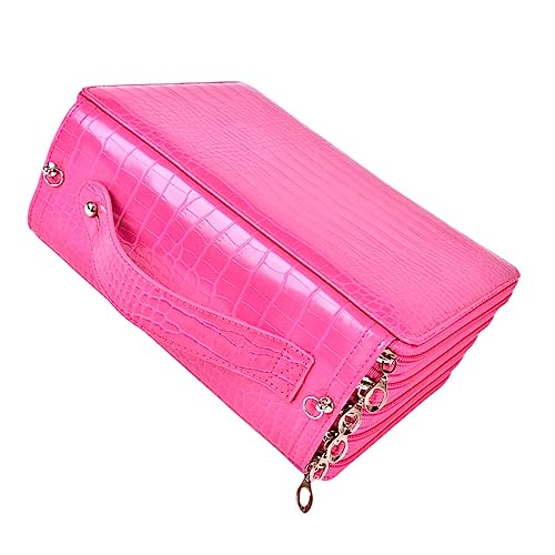 Tofficu Großes Fassungsvermögen Stifttasche Multifunktional Tragbare Stiftebox Organizer für Schulbedarf und Kunstbedarf Rosa von Tofficu