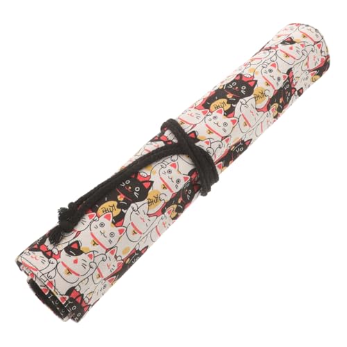 Tofficu Großes Roll-up Federmäppchen aus Canvas für Kalligraphiepinsel und Zeichenutensilien Langlebige Stifteaufbewahrung mit Attraktivem Design Multifunktional für Schule und Kunstbedarf von Tofficu